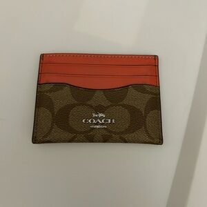 Coach Tan and Red Card Holder